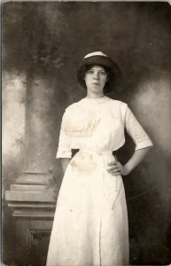 RPPC Sassy Looking Young Woman c1908 Real Photo Postcard V5