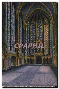 Old Postcard Paris Interior of the Holy Chapel (Chapel High) Holy Chapel insi...