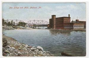 New Bridge Mills Madison Maine 1907 postcard