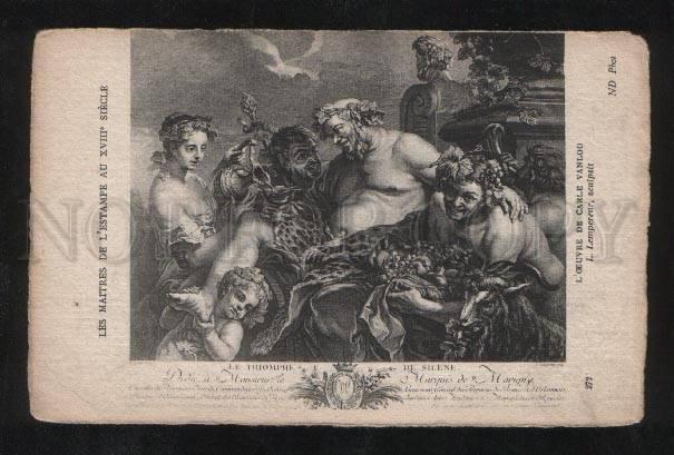 057981 18 Century ORGY Faun & GOAT vintage Engraving