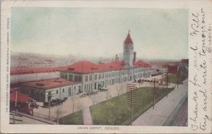 Postcard Railroad Union Depot Denver Colorado CO