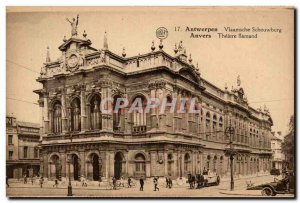Belgie Belgium Antwerp Flemish Theater Old Postcard