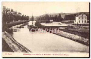 Old Postcard Bateau Peniche Chaumont Wearing Maladiere L & # 39ecole Louis Blanc