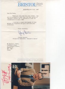 Alan Whicker In Pub & Bristol TV Letter 2x Hand Signed Autograph s