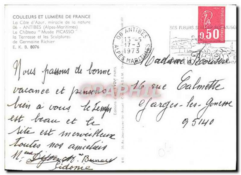 Modern Postcard Antibes Le Chateau Musee Picasso