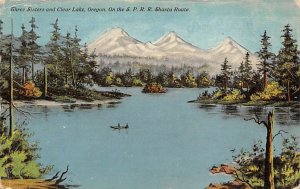 Three Sisters, Clear Lake On the S. P. R. R. Shasta Route - Eugene, Oregon OR  