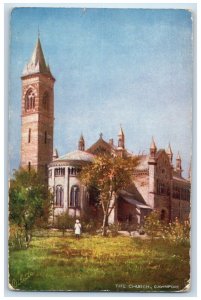 c1910 The Church Cawnpore India Antique Unposted Oilette Tuck Art Postcard