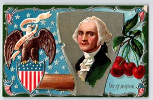 George Washington US President Patriotic Postcard Silver Axe Eagle Nash Series 2