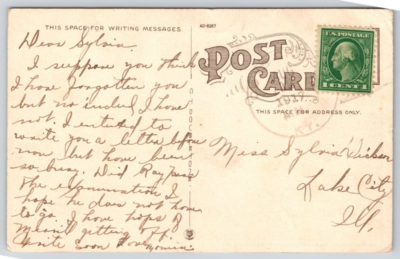 Bardstown Kentucky~New Convent & Grounds Nazareth~Monument~PM 1917 Postcard