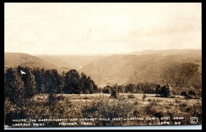 1921 Looking Northeast from Lookout Point Mohawk Trail Real Photo Postcard