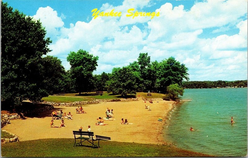 Yankee Springs Rec Area Beach Gun Lake Michigan MI Hastings Postcard UNP VTG 