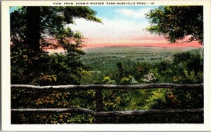 View from Summit, Warner Park Nashville TN Vintage Linen Postcard F31