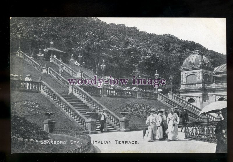 tp2238 - Yorkshire - Ladies on the Italian Terrace, at Scarborough Spa- postcard