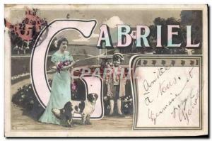 Old Postcard Fancy Surname Gabriel