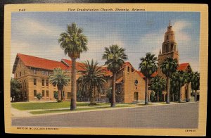 Vintage Postcard 1944 First Presbyterian Church, Phoenix, Arizona (AZ)
