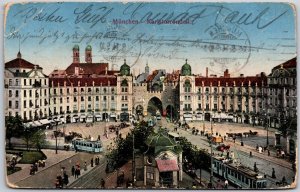 1910'S Munchen Karistorrondell Munich Germany Buildings Postcard