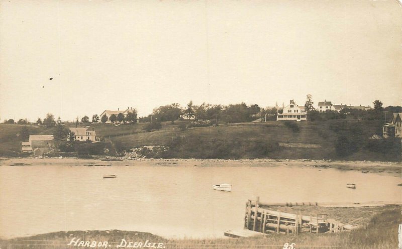 Deer Isle ME Harbor View Homes On The Hill Photo Postcard