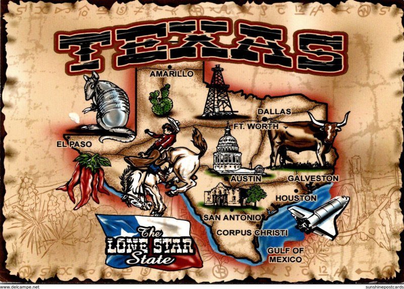 Texas Map Of The Lone Star State 2005