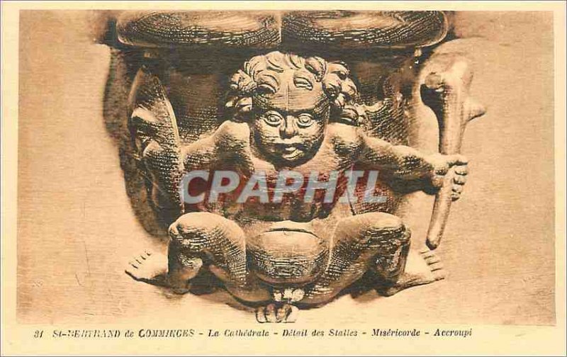 Old Postcard Saint Bertrand de Comminges Cathedral Detail of Mercy Crouching ...