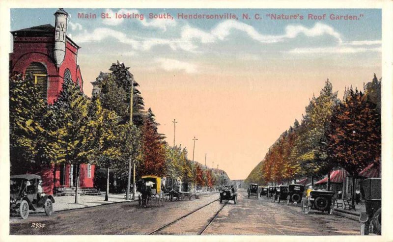 Hendersonville North Carolina Main Street Looking South Postcard JI658424