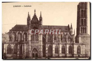 Old Postcard Limoges Cathedral