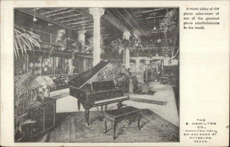 Pittsburgh PA Hamilton Co Artistic Lobby Piano Sales Room Music Store PC