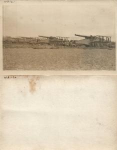 RAILROAD GUNS BATTERY WWI REAL PHOTO POSTCARD ANTIQUE RPPC