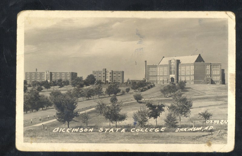 RPPC DICKINSON NORTH DAKOTA STATE COLLEGE VINTAGE REAL PHOTO POSTCARD ND