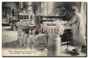 Postcard Old Pottery Ceramic Sevres National Manufacture Workshop