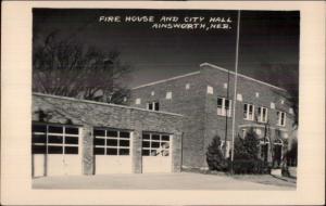 Ainsworth NE Fire Station City Hall Real Photo Postcard