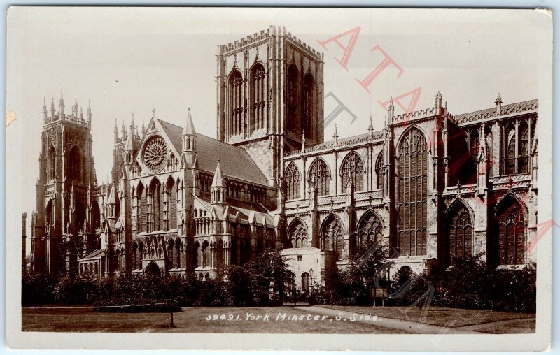 c1920s York, England Minster RPPC Anglican Cathedral Church St Peter Photo A164