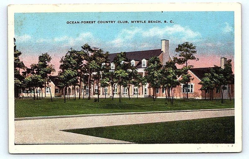 MYRTLE BEACH, SC South Carolina ~ OCEAN-FOREST COUNTRY CLUB c1930s Golf Postcard