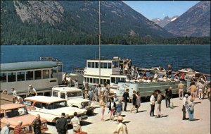 Stehekin Washington WA Boat Landing Jeep Ferry Boats Vintage Postcard