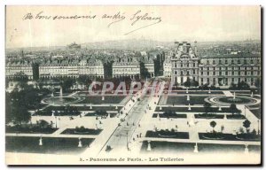 Old Postcard Panorama Paris Tuileries