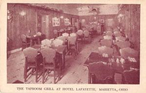 Marietta Ohio Hotel Lafayette Taproom Grill Vintage Postcard J54942