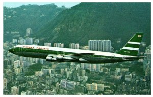 Cathay Pacific Airplane In Flight Over Hong Kong Airline Issued Postcard