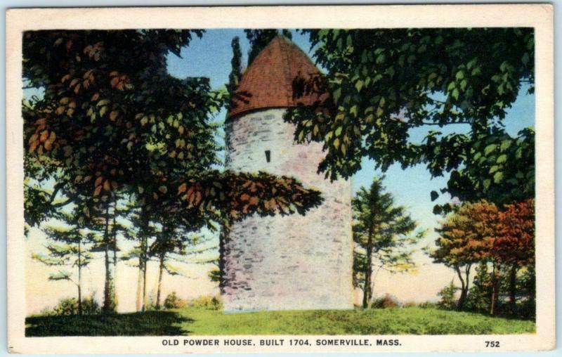 SOMERVILLE, Massachusetts MA   OLD POWDER HOUSE built 1704  Postcard