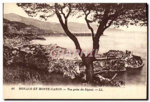 Old Postcard Manaco and Monte Carlo View Signal socket