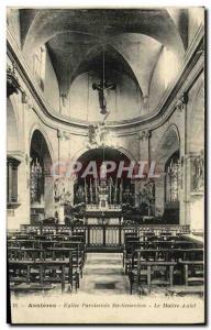 Old Postcard Asnieres Parish Church Ste Genevieve The Altar Master