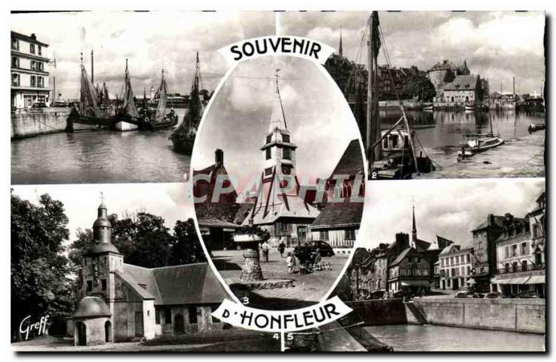 Modern Postcard Honfleur Harbor and Lighthouse