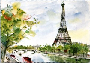 Postcard France Paris Art Eiffel Tower by Zoe