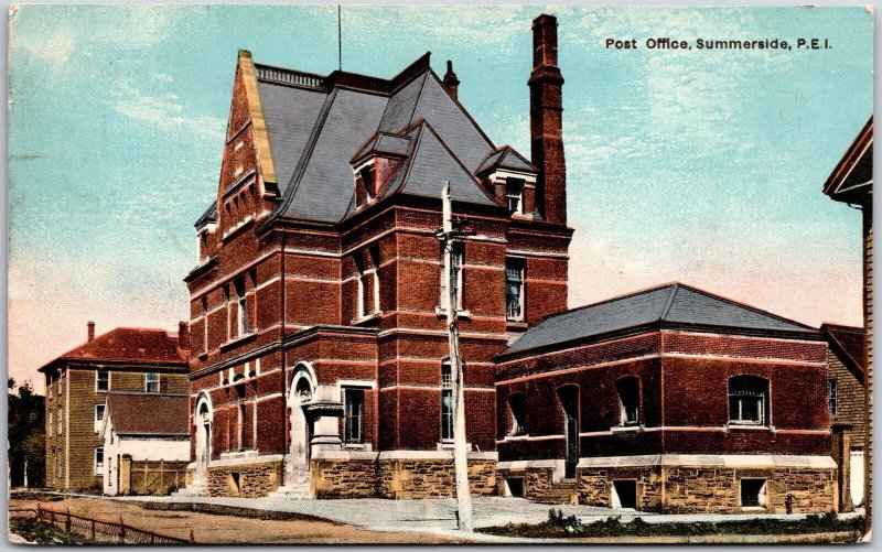 1910's Post Office Summer Side P. E. I. Summerside, Canada Posted Postcard