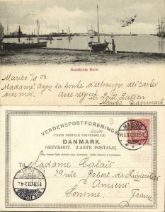 denmark, BANDHOLM, Havn Harbour (1903) Postcard