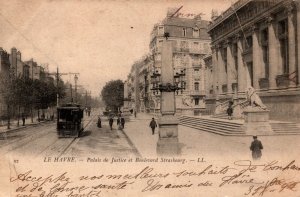 France Le Havre Palais de Justice et Boulevard Strasbourg Postcard 08.86