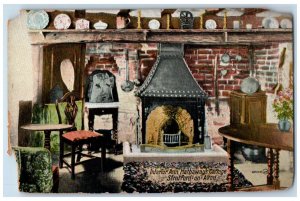 c1910's Interior Ann Hathaway's Cottage Fireplace Stratford On Avon Postcard 