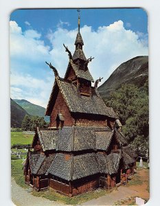 Postcard Borgund Stave Church, Borgund, Norway