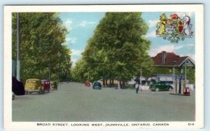 DUNNVILLE, ONTARIO Canada ~ BROAD STREET Scene looking West c1930s-40s Postcard