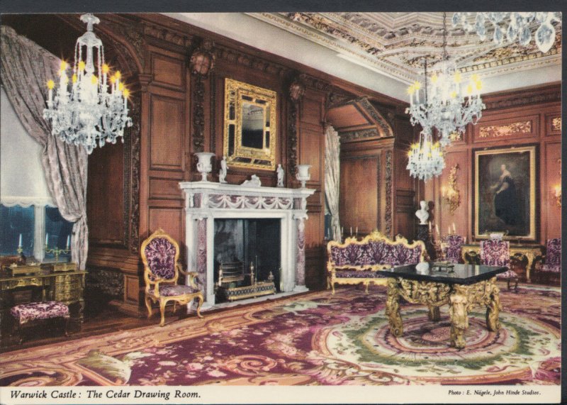 Warwickshire Postcard - Warwick Castle: The Cedar Drawing Room    RR2901