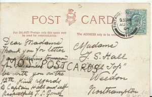 Genealogy Postcard - Madame Hall - Hill Top - Weedon - Northampton - Ref 6995A