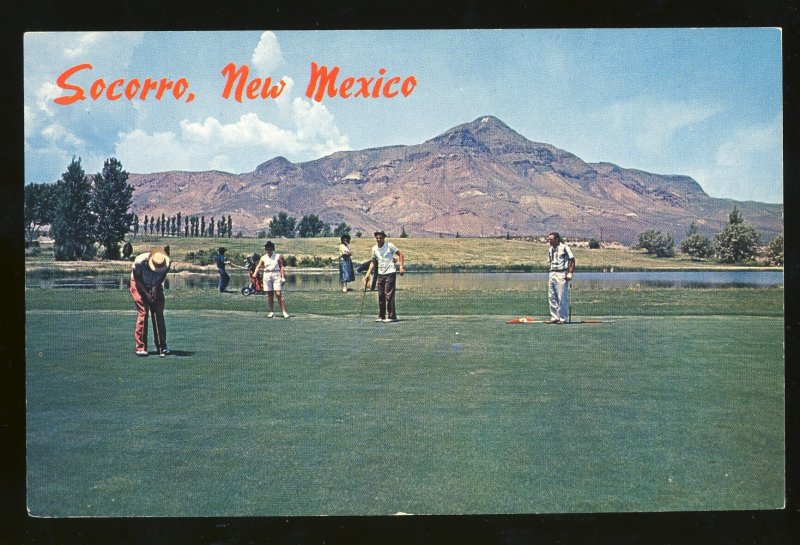 Socorro, New Mexico/NM Postcard, Golf Course At Foot Of M Mountain, Golfing